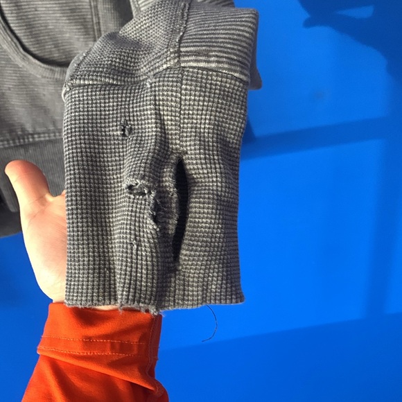 Gray and black striped Lululemon scuba hoodie - Picture 3 of 5